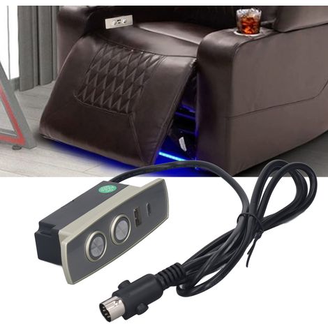 Fernbedienung für elektrischen Relaxsessel – ABS, 2 Tasten, 5-poliger Stecker, USB- und Typ-C-Anschluss (1/5)