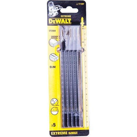 DEWALT 5 LAME PER SEGHETTO ALTERNATIVO 180 x 2 mm T718BF PANNELLI SANDWICH