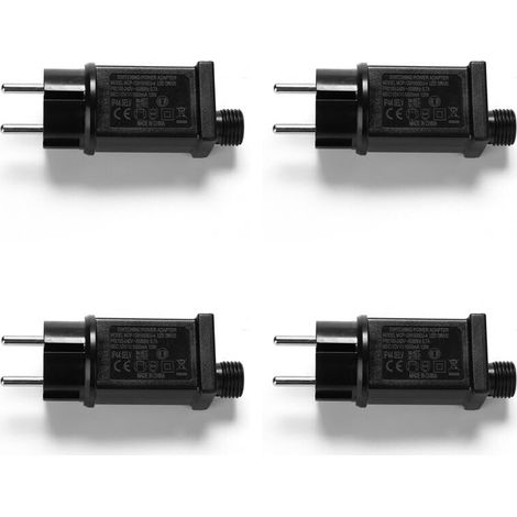 4 adaptateurs secteur 12V 12W avec LED fixe/clignotante pour radiateur électrique IP44 étanche (1/5)