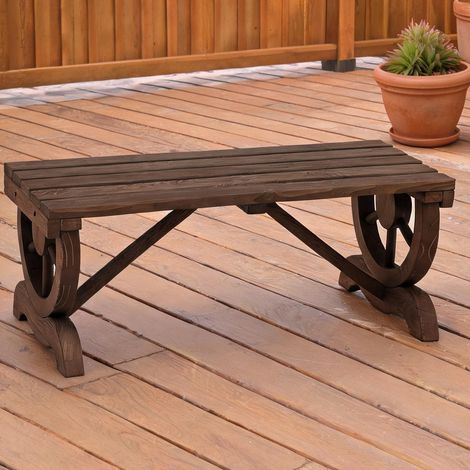 Chaise de jardin coloris marron en tannenholz 98 x 50 x 39,5 cm (1/5)