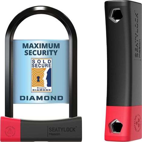 Mason Antivol Velo U, Classé Sold Secure Diamond - Cadenas Velo Antivol U Breveté - Haute Sécurité avec 3 Ans de Tranquillité d'Ésprit - Léger et Portable - 22 cm
