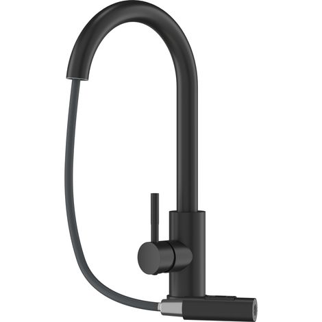 Mitigeur de Cuisine Noir Granitan Loseto avec Douchette Extractible - Hauteur 41 cm (1/5)