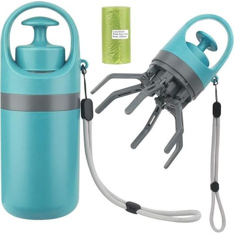 Pelle Ramasse Crottes pour Chien - Distributeur Sac à Crottes - Bleu - Moyen (1/4)