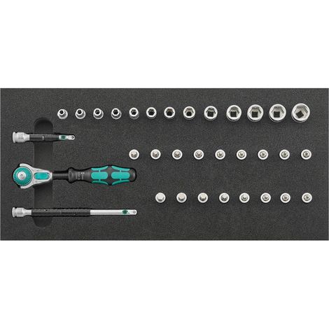 Wera Werkzeugmodul 1/3 Steckschlüssel 1/4 Zyklop und Haltefunktion, 33-tlg. (1/3)