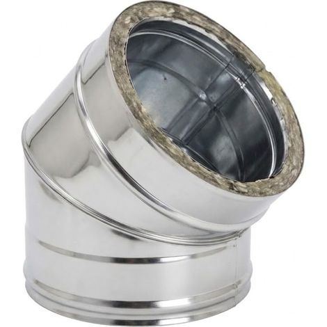 MAKA Curva 30° Canna Fumaria Doppia Parete Aria Inox Inox Ø 180 mm (esterno 230) (1/5)