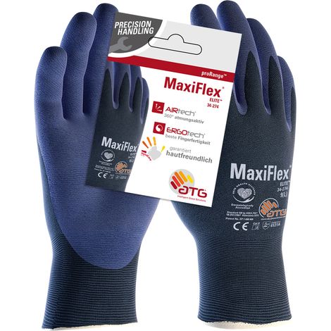 12 Paar MaxiFlex® Elite Nylon-Strickhandschuhe (34-274 HCT), Größe 9