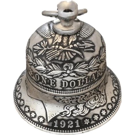 Clochette En Forme De Pièce Morgan - Clochette Décorative En Métal - Pour Intérieur Salon Chambre Cuisine - 1 Pièce (1/5)