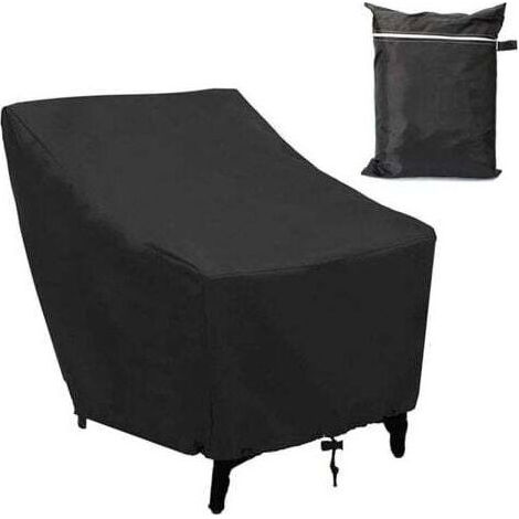 PA AIPER Housse Fauteuil Jardin Extérieur à Assise Profonde 210D Imperméable Couverture pour Chaise Patio Anti UV Anti-Vent avec Corde Ajustable,80x85x91cm (1/4)