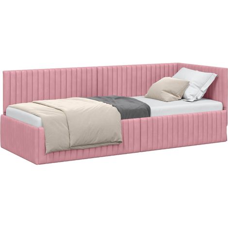 Maison Exclusive - Cornice del letto ad angolo Rosa 80 cm x 200 cm Velluto