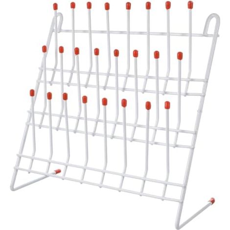 Beyamis Égouttoir métallique pour tubes à essai et béchers de laboratoire, support de séchage pour petite verrerie, 24 positions (1/5)