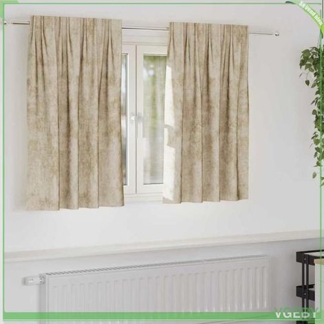 Rideaux - FAFEISY - 4107698 - Velours - Crème 140 x 140 cm - Occultants (lot de 2) (1/5)
