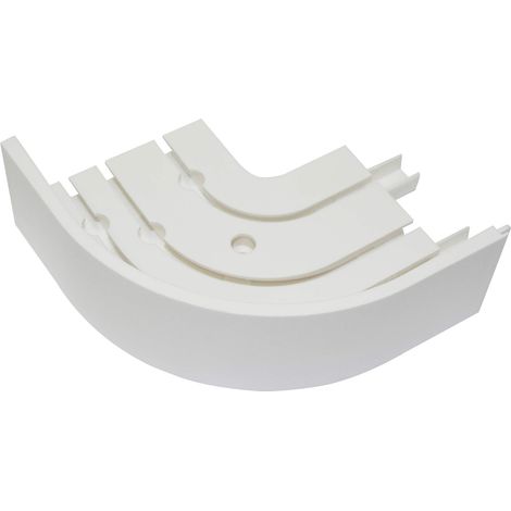 Arc Rond pour Rail pour Rails à Rideaux avec Cache P2Ü, 1 Paire, 13,5/13,5 cm, Plastique, Blanc 382 (1/4)