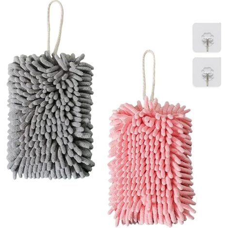 Serviette à suspendre, en microfibre douce à poils longs, super absorbante, à séchage rapide, avec une poignée. (1/5)