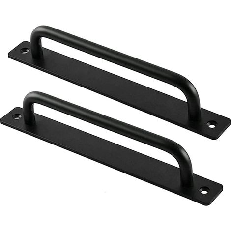 Poignée De Porte Coulissante - Aluminium Spatial Noir - Espacement Des Trous 192 Mm - Longueur Totale 212 Mm - Hauteur 36 Mm - Largeur 25 Mm - Lot De 2