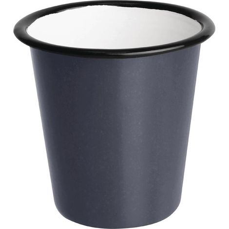Gobelet en Acier Emaillé Gris et Noir 310 ml - Lot de 6 - Olympia (1/5)