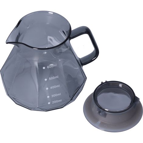 Cafetière en verre noir transparent de 600 ml (1/5)