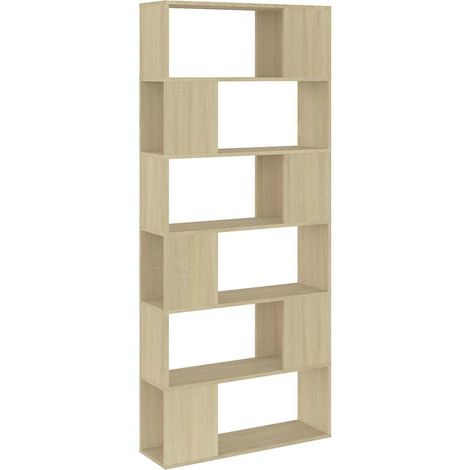 Maison Exclusive - Bücherregal Raumteiler Sonoma-Eiche 80x24x186 (1/5)