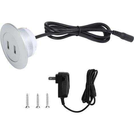 Chargeur double USB 2.0 pour canapé électrique relax, pièce mobilier domestique argent, prise US 100-240V (1/5)