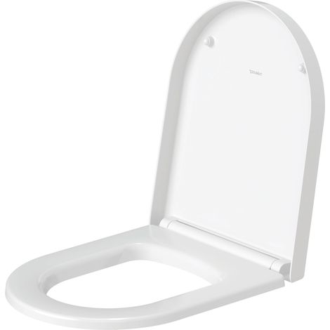 Duravit – Abattant WC blanc avec frein de chute – Charnières inox – Duroplast facile à nettoyer – Amortisseur de fermeture silencieuse (1/10)