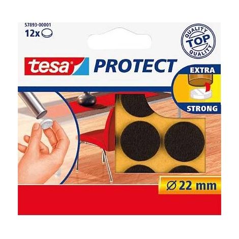 Tesa Protezione in feltro antigraffio ø22 mm diametro marrone -blister 12u-. (1/5)