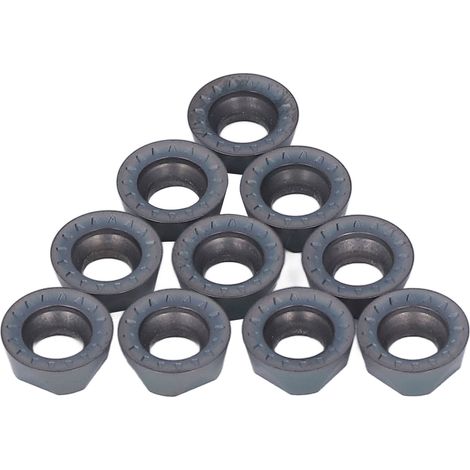 10 Stück Hartmetall-Dreheinsätze, runde beschichtete Klingen für Holz- und Metallfräsen, CNC-Drehmaschinen-Werkzeughalter (1/5)