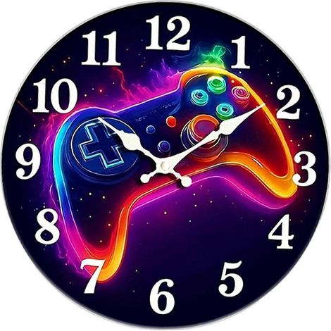 Horloge murale en forme de manette de jeu. Ornement mural moderne en acrylique, silencieux, pour salle à manger. (1/5)