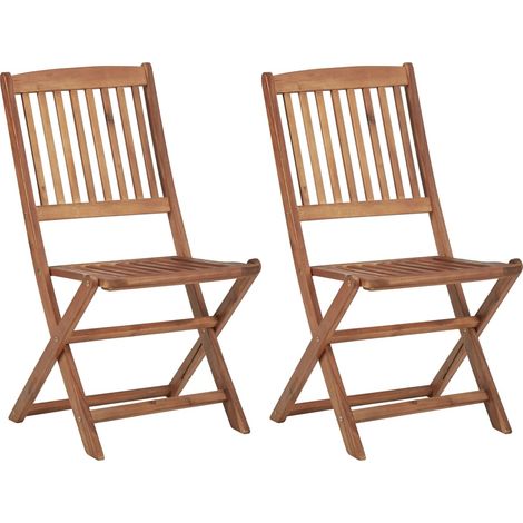 Maison Exclusive - Sillas de jardín plegables 2 uds madera maciza