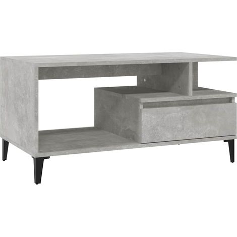 Maison Exclusive - Tavolino Salotto Grigio Cemento 90x49x45 cm Legno Multistrato (1/5)