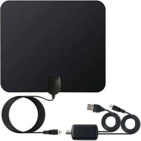 PA Antenna TV da interno digitale HDTV 4K 1080P HD VHF UHF con amplificatore di segnale per canali locali, compatibile con tutti i televisori - Cavo coassiale da 3,6 m