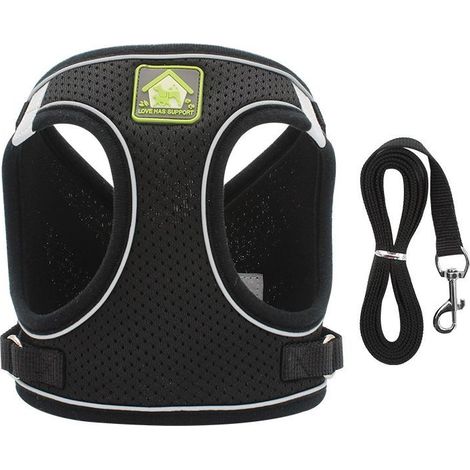 Harnais pour chat réglable – Gilet respirant avec bande réfléchissante – Confort optimal pour promenades – S'adapte à toutes tailles (1/5)