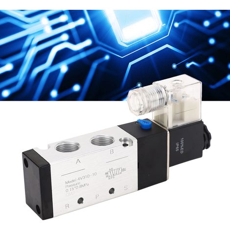 Électrovanne pneumatique Airtac 4V310-10, vanne de régulation d'air, vanne directionnelle, électrovanne pneumatique 5 voies à 2 positions, 220 V CA (1/5)