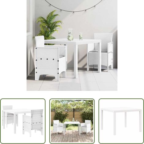 Garten Stühle -  Garten Essgruppe 3 pcs Weiß Polypropylen (1/5)