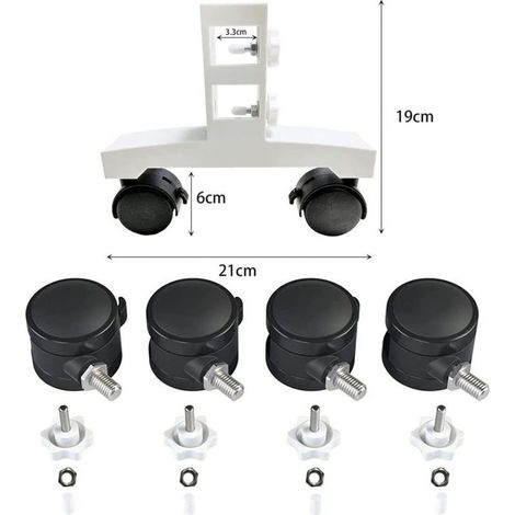 Lot de 2 Pieds Réglables avec Roues pour Radiateur Infrarouge et Panneaux Chauffants – Support Universel Compatible Tous Modèles
