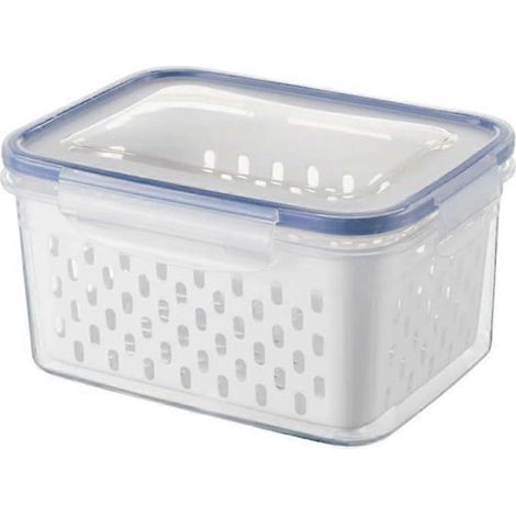 Boîte de conservation des aliments avec couvercle hermétique récipient multifonctionnel pour légumes avec panier égouttoir intégré (1/5)
