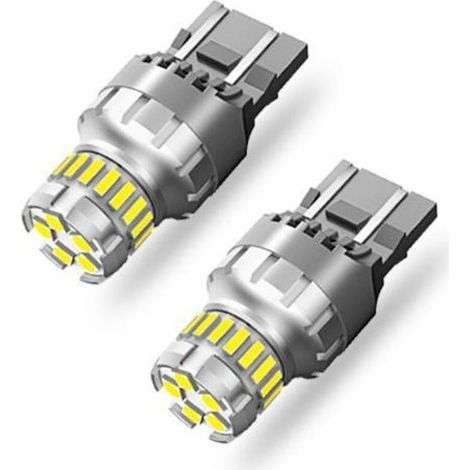 Lot de 2 ampoules LED T20 7440 W21W pour voiture, compatibles Canbus, pour feux de recul, feux arrière, feux stop et clignotants, 6000K, ultra-lumineuses. (1/5)