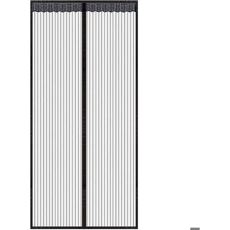 Cortina magnética negra para puertas, de 120x210 cm, apta para puertas y ventanas, que mantiene alejados a mosquitos y moscas. (1/3)
