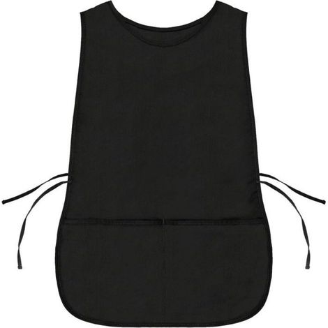 Tablier De Cuisine - 72 x 47 cm - Polyester Épais - 2 Poches Avant Profondes - Noir - 1 Pièce (1/5)
