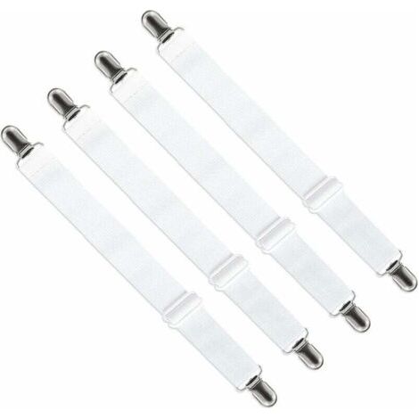 Green Mobility-Tendeur Drap Housse Réglable 65 200cm Attache Sangle Ajustable pour Lit Canapé Lot de 4 Blanc (1/4)