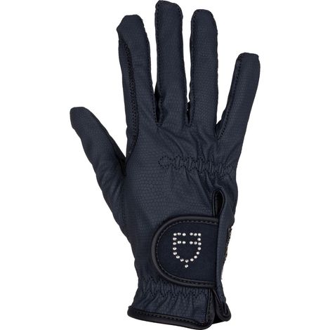 EQUESTRO Guanti BLU Taglia S morbido tessuto tecnico con GLITTER (1/3)
