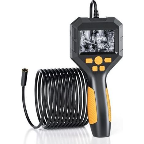 Endoscopio industrial con cámara de inspección digital HD 1080P, cámara impermeable IP68 de 8 mm, cámara de canal con pantalla IPS de 2,8" y cable semirrígido de 5 metros (16,5 pies). (1/5)