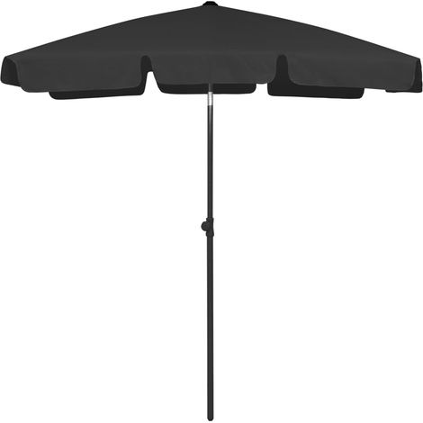 Parasol de plage Noir 180x120 cm (1/5)