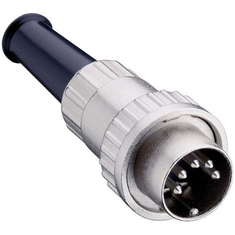 Connecteur rond DIN mâle, droit Lumberg 0132 06 Nombre de pôles: 6 argent 1 pc(s) D21323 (1/4)