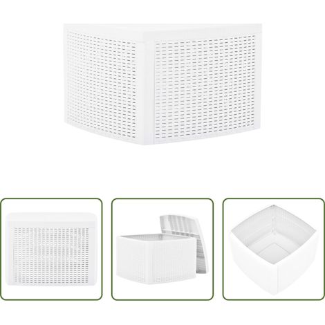 vidaXL Rattanoptik - Beistelltisch Weiß 54×54×36,5 cm Kunststoff (1/5)
