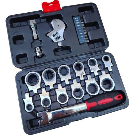 Mechanischer Werkstattschlüsselsatz, Werkzeug, professioneller Ratschensatz, industrielle Wartung, Kfz-Set, 26-teilig - (1/5)