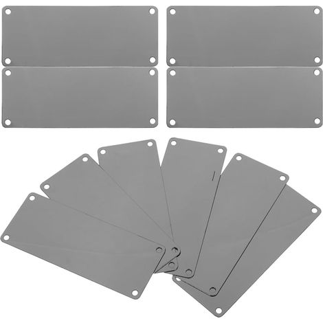 Plaques de gravure en acier inoxydable 304, lot 10, 80 x 40 mm, épaisseur 0,5 4 trous, pour (1/5)