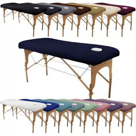 Drap housse de protection en éponge pour table de massage - Bleu marine - Vivezen