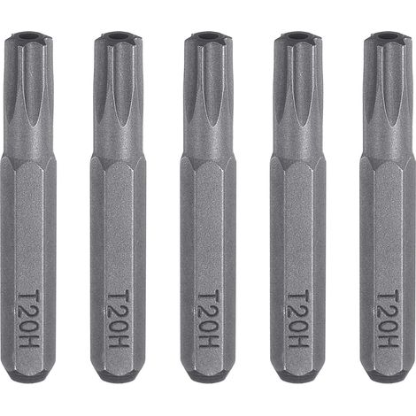 5pcs T20H Embout de Tournevis Torx 5/32" Tige Hexagonale 28mm Longueur Acier S2 Magnétique Tête Étoilée à 6 Pans pour Tournevis Manuels Électriques Réparation de Précision (1/5)
