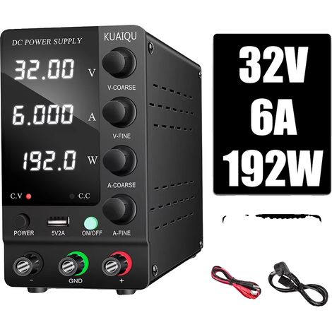 Fuente de alimentación, voltaje ajustable, control preciso de corriente, SPS-C3206 32V 6A, enchufe europeo de 220V (1/2)