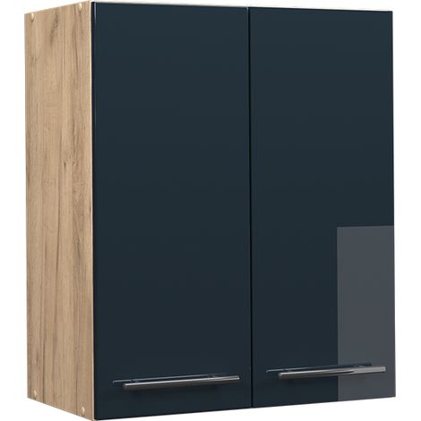Pensile da cucina Fame-Line, Blu scuro lucido, 60 cm, Vicco