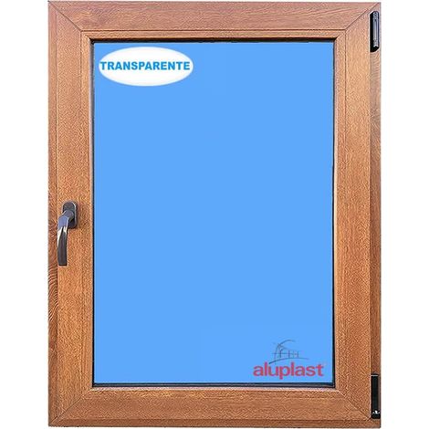 Eco-Blu – Fenêtre PVC oscillo-battante 600x900mm – Chêne doré – 1 vantail ouverture droite – Verre 4-16-4 Argon Low-E – Profilé ALUPLAST 70mm